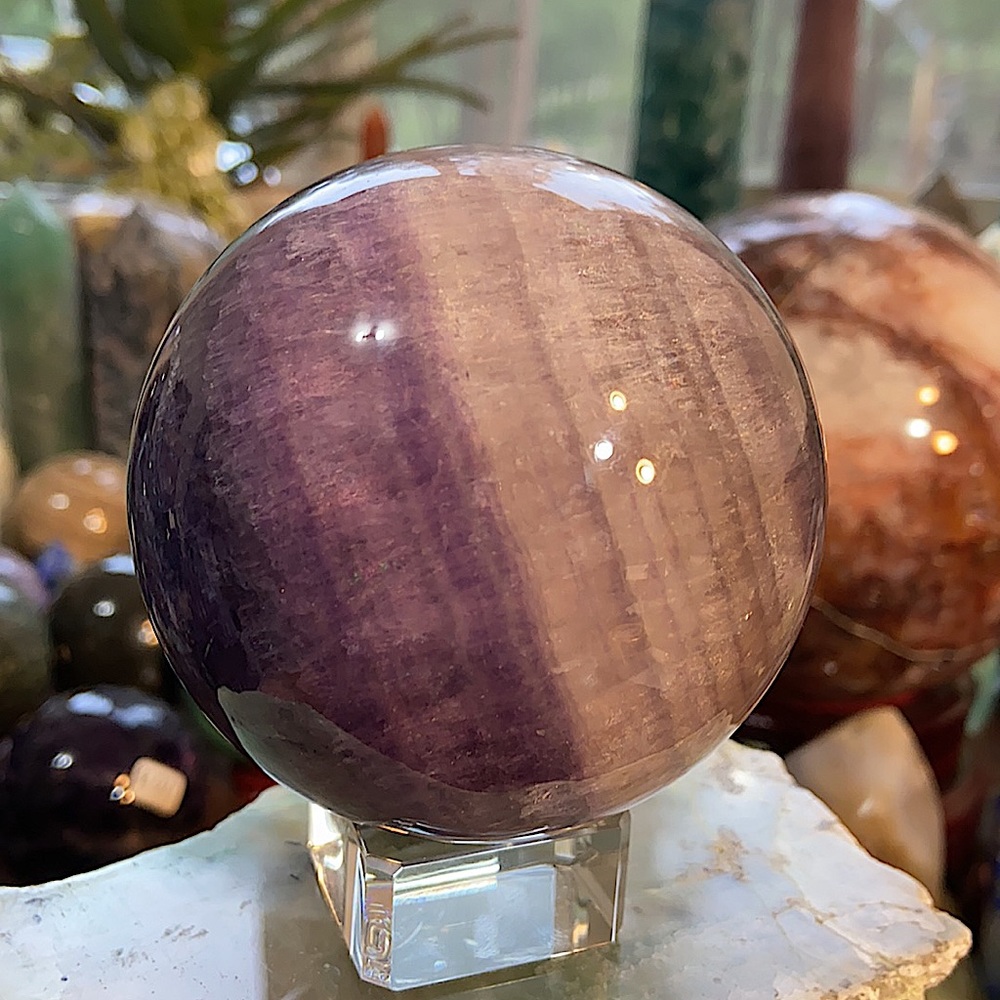 Purple Fluorite Crystal Sphere! Incredible! Watch The Video! - Picture 11 of 11